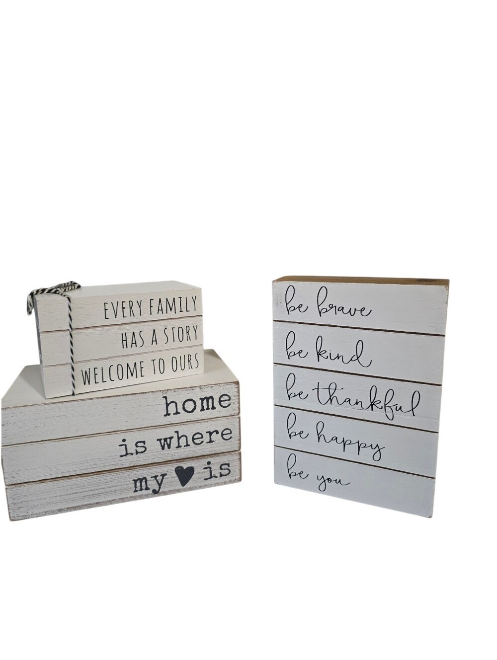 3 Decorative Wooden Stacked Block Style Decor Belle Maison&Quill To Paper Brands